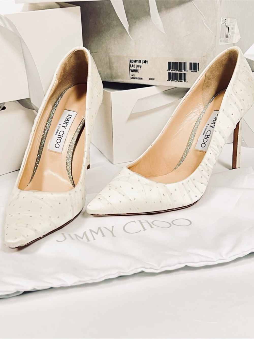 Jimmy Choo Romy 100 glitter polka dots pumps - Picture 9 of 16